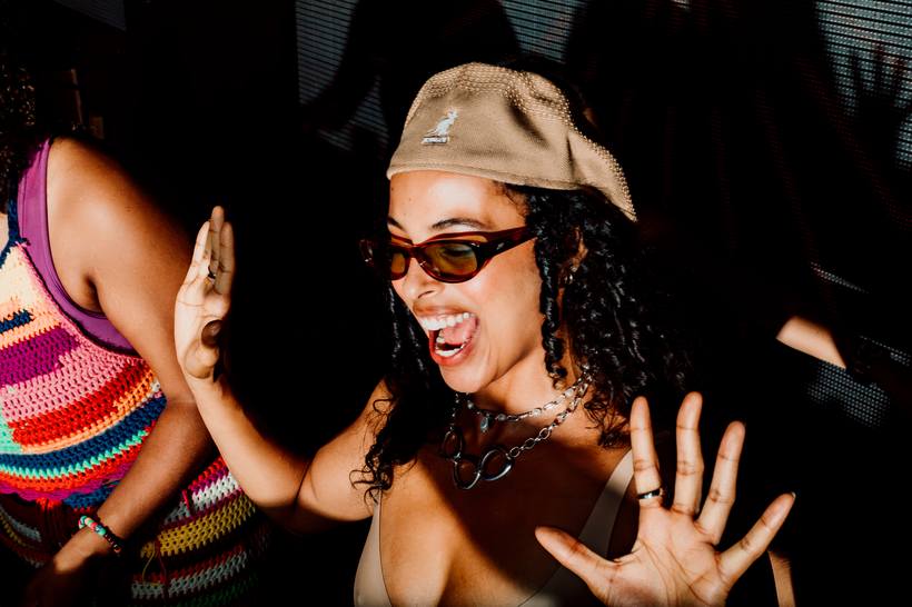 Dancing in the crowd at a Spin Lab night