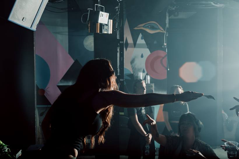 DJ reaching out to the crowd