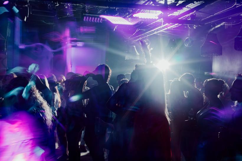 The dance floor under the lights